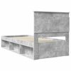 vidaXL Estructura de cama con cabecera Gris concreto 75 x 190 cm