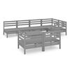 vidaXL Juego de muebles de jard&iacute;n 8 piezas madera maciza de pino gris