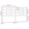 vidaXL Cabecero de cama madera maciza de pino negro 186x4x100 cm