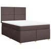 vidaXL Cama box spring con colch&oacute;n tela marr&oacute;n oscuro 140x200 cm