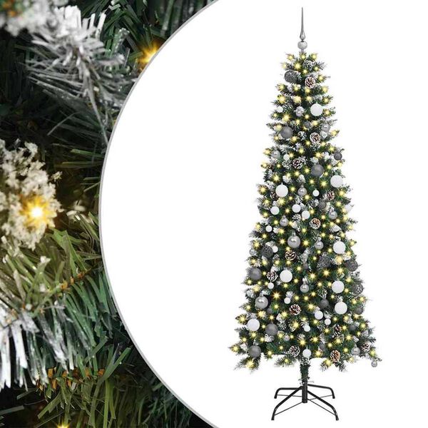 vidaXL &Aacute;rbol de Navidad artificial Verde 210 cm PVC, Pl&aacute;stico y Acero