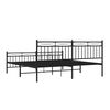 vidaXL Estructura cama sin colch&oacute;n con estribo metal negro 183x213 cm