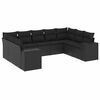 vidaXL Set de sof&aacute;s de jard&iacute;n 8 piezas y cojines rat&aacute;n sint&eacute;tico negro