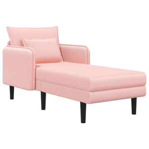 vidaXL Chaise longue de gran tama&ntilde;o Rosa Boucl&eacute;