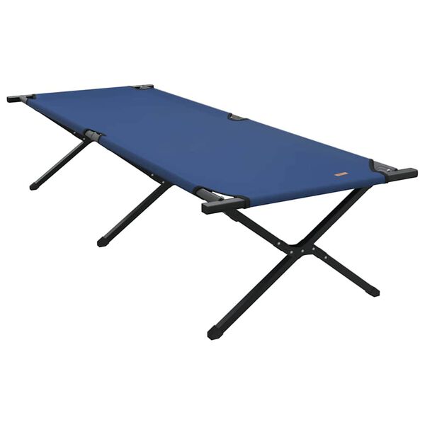 vidaXL Cama de Camping Plegable Manual 2 pcs Azul 210 x 80 x 46 cm