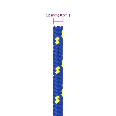 vidaXL Cuerda de barco polipropileno azul 12 mm 100 m