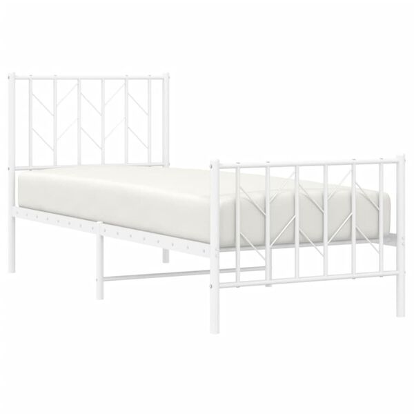 vidaXL Estructura cama sin colchón con estribo metal blanco 75x190 cm