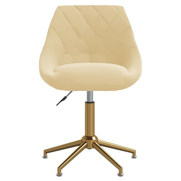 vidaXL Sillas de comedor giratorias 2 unidades terciopelo crema