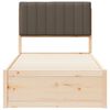 vidaXL Estructura de Cama con Cabecera Tapizada Taup&eacute; 90 x 200 cm