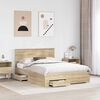 vidaXL Estructura de cama con cabecera Roble Sonoma 140 x 200 cm