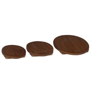 vidaXL Taburete de Planta 3 pcs Marr&oacute;n Madera de Caoba