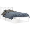 vidaXL Estructura cama sin colch&oacute;n con cabecero metal blanco 100x200cm