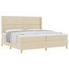 vidaXL Cama tipo Box Spring con colch&oacute;n Crema 200 x 200 cm tela