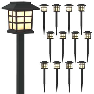 vidaXL Luces solares exteriores con pico de tierra 12 uds. 38,5 cm PP