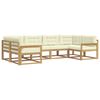 vidaXL Conjunto de sof&aacute;s de exterior 6 uds. Blanco y Crema