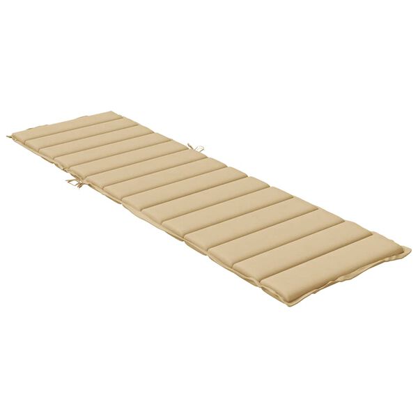 vidaXL Coj&iacute;n para tumbona tela beige melange 200x70x4 cm