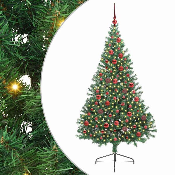 vidaXL &Aacute;rbol de Navidad Artificial Preiluminado Verde 180 cm PVC