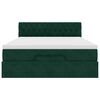 vidaXL Estructura de cama otomana con colch&oacute;n verde oscuro 140x200 cm