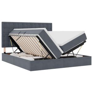 vidaXL Cama de almacenamiento LED con colch&oacute;n Gris oscuro 180 x 200 cm