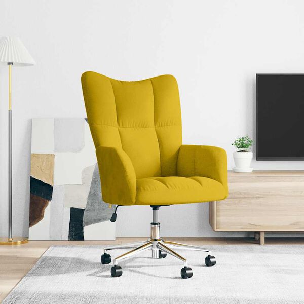 vidaXL Sillón de relax de terciopelo amarillo mostaza