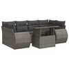 vidaXL Set de sof&aacute;s de jard&iacute;n 7 pzas con cojines rat&aacute;n sint&eacute;tico gris