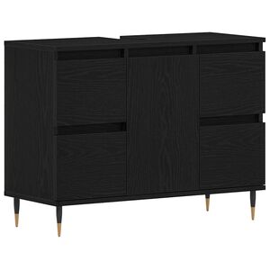 vidaXL Gabinete de Lavabo para Ba&ntilde;o Roble Negro 80 x 33 x 60 cm