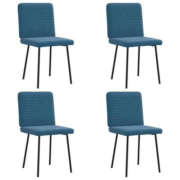 vidaXL Sillas de comedor 4 unidades terciopelo azul