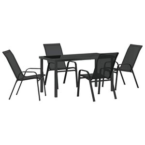 vidaXL Conjunto de Comedor de Jard&iacute;n 5 uds. Negro