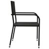 vidaXL Juego de comedor de jard&iacute;n 7 pzas rat&aacute;n sint&eacute;tico y acero negro