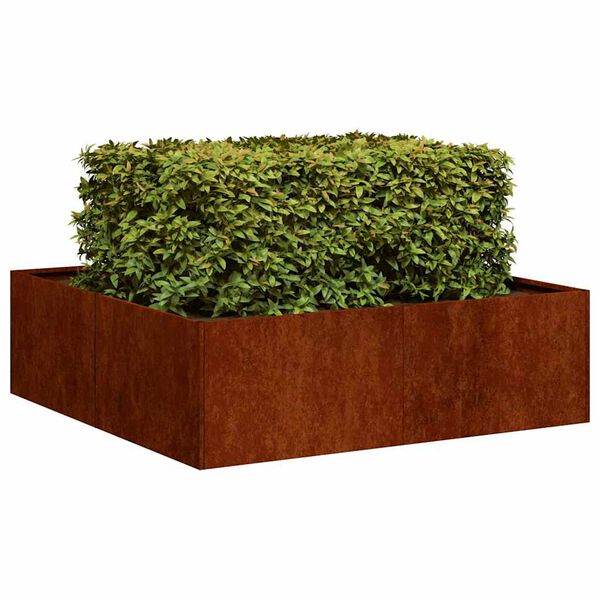 vidaXL Jardinera oxidada acero corten 100x100x30 cm