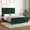 vidaXL Estructura cama sin colch&oacute;n terciopelo verde oscuro 140x190 cm