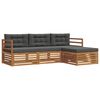vidaXL Conjunto de sof&aacute;s de exterior 4 uds. Natural y Antracita