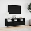 vidaXL Mueble de TV de pared con luces LED negro 130x31x45 cm
