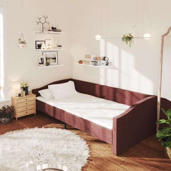 vidaXL Sof&aacute; cama con colch&oacute;n USB de tela morado 90x200 cm