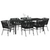 vidaXL Conjunto de Comedor de Jard&iacute;n con coj&iacute;n 7 pcs Negro