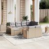 vidaXL Set de sof&aacute;s de jard&iacute;n 11pzas con cojines rat&aacute;n sint&eacute;tico beige