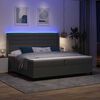 vidaXL Cama Box Spring LED con colch&oacute;n Gris oscuro 200 x 200 cm tela