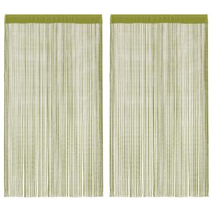 vidaXL Cortinas de flecos 2 piezas 140x250 cm verde