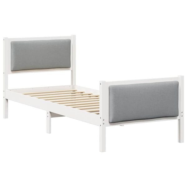 vidaXL Estructura de cama con cabecera Gris Claro 75 x 190 cm tela