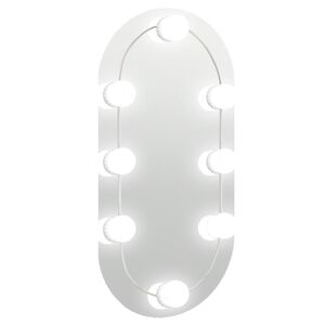 vidaXL Espejo con luces LED vidrio ovalado 40x20 cm