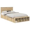 vidaXL Estructura de cama con estante Manual Roble Sonoma 120 x 190 cm