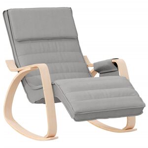 vidaXL Silla mecedora de tela gris claro