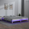 vidaXL Estructura cama LED sin colch&oacute;n madera maciza blanco 160x200 cm