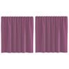 vidaXL Cortinas de gasa con trabillas 2 uds morado 140x140 cm