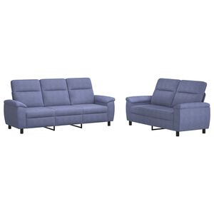 vidaXL Juego de Sof&aacute; 2 pcs Azul jeans Tela