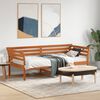 vidaXL Sof&aacute; cama sin colch&oacute;n madera maciza pino marr&oacute;n cera 90x190 cm