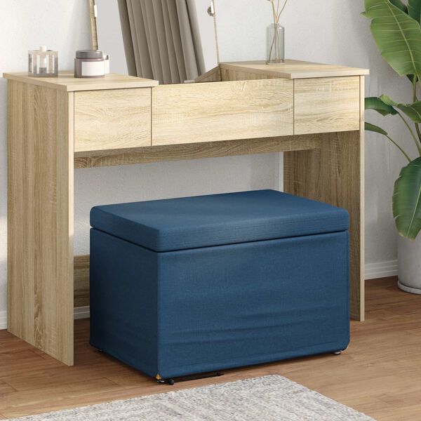 vidaXL Taburete Azul 61 x 41 x 40 cm Tela y Madera Ingenier&iacute;a