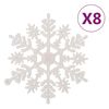 vidaXL Juego de adornos de navidad de 70 piezas plateado y blanco