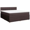 vidaXL Cama box spring con colch&oacute;n tela marr&oacute;n oscuro 180x200 cm