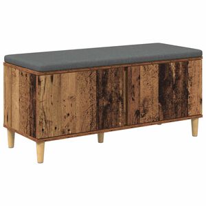 vidaXL Banco de entrada con coj&iacute;n Madera vieja 100 x 38 x 46 cm